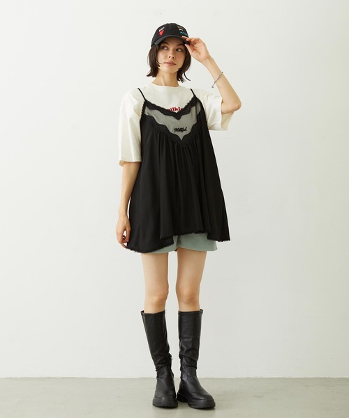 MILKFED.（ミルクフェド）の「DOODLE EMBROIDERY CAP（キャップ・レディース・ライトブルー/ブラック/ライトインディゴブルー・ONE SIZE）」の4枚目の写真