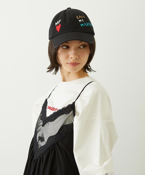 MILKFED.（ミルクフェド）の「DOODLE EMBROIDERY CAP（キャップ・レディース・ライトブルー/ブラック/ライトインディゴブルー・ONE SIZE）」の7枚目の写真