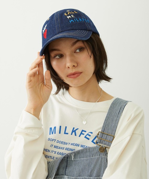 MILKFED.（ミルクフェド）の「DOODLE EMBROIDERY CAP（キャップ・レディース・ライトブルー/ブラック/ライトインディゴブルー・ONE SIZE）」の16枚目の写真