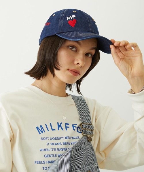 MILKFED.（ミルクフェド）の「DOODLE EMBROIDERY CAP（キャップ・レディース・ライトブルー/ブラック/ライトインディゴブルー・ONE SIZE）」の17枚目の写真