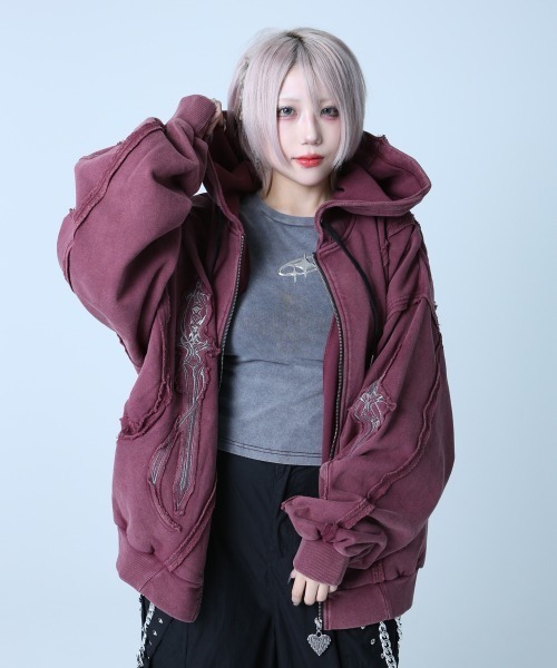 TRIPLE DAGGER HOODIE(トリプル ダガー フーディー)ビッグシルエット ジップアップ パーカー