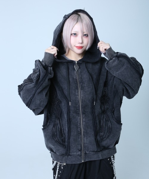 TRIPLE DAGGER HOODIE(トリプル ダガー フーディー)ビッグシルエット ジップアップ パーカー