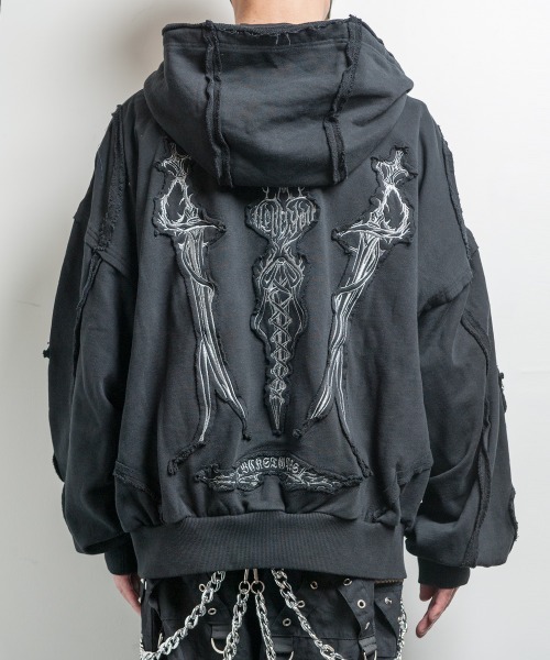 TRIPLE DAGGER HOODIE(トリプル ダガー フーディー)ビッグシルエット ジップアップ パーカー