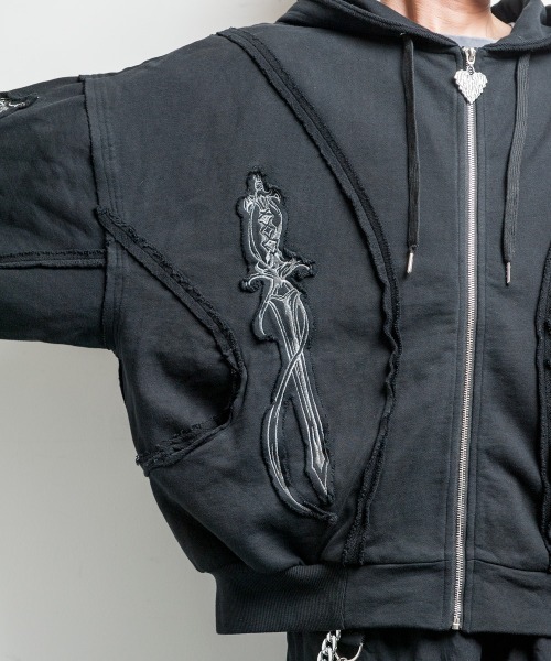 TRIPLE DAGGER HOODIE(トリプル ダガー フーディー)ビッグシルエット ジップアップ パーカー