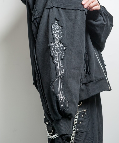 TRIPLE DAGGER HOODIE(トリプル ダガー フーディー)ビッグシルエット ジップアップ パーカー