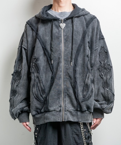 TRIPLE DAGGER HOODIE(トリプル ダガー フーディー)ビッグシルエット ジップアップ パーカー