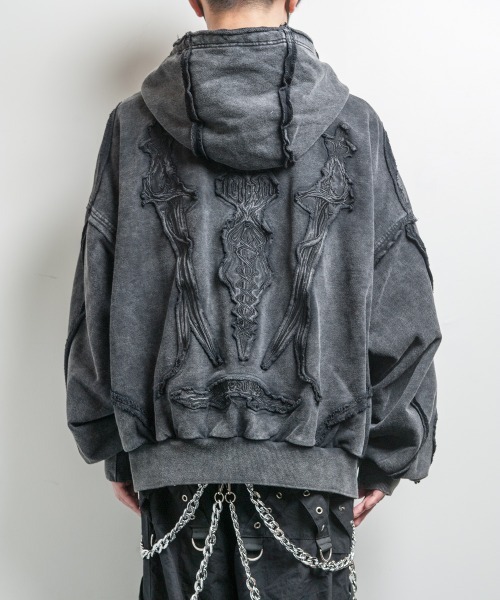 TRIPLE DAGGER HOODIE(トリプル ダガー フーディー)ビッグシルエット ジップアップ パーカー