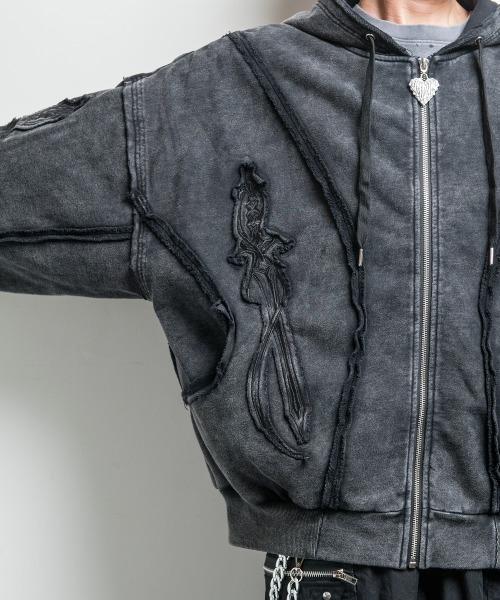 TRIPLE DAGGER HOODIE(トリプル ダガー フーディー)ビッグシルエット ジップアップ パーカー