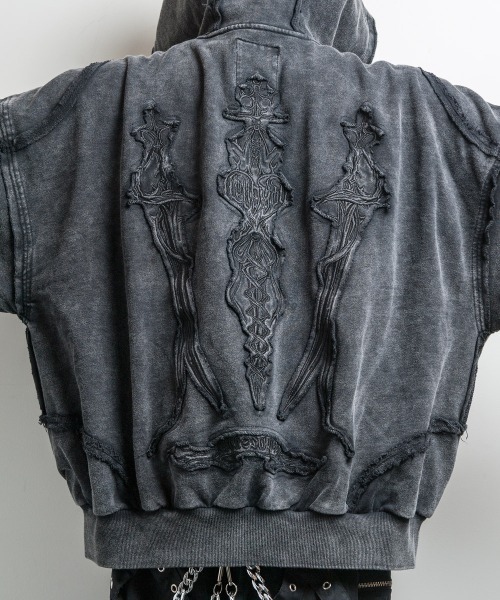 TRIPLE DAGGER HOODIE(トリプル ダガー フーディー)ビッグシルエット ジップアップ パーカー