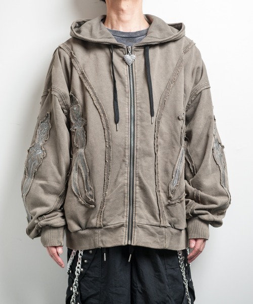 TRIPLE DAGGER HOODIE(トリプル ダガー フーディー)ビッグシルエット ジップアップ パーカー