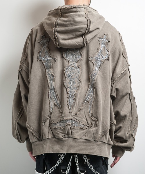 TRIPLE DAGGER HOODIE(トリプル ダガー フーディー)ビッグシルエット ジップアップ パーカー