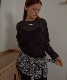 LEOPARD BELT WRAP SKIRT_IVORY