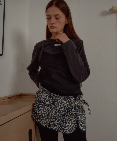 LETERIE（レテリー）の「LEOPARD BELT WRAP SKIRT_IVORY（スカート・レディース・アイボリー・FREE）」の2枚目の写真