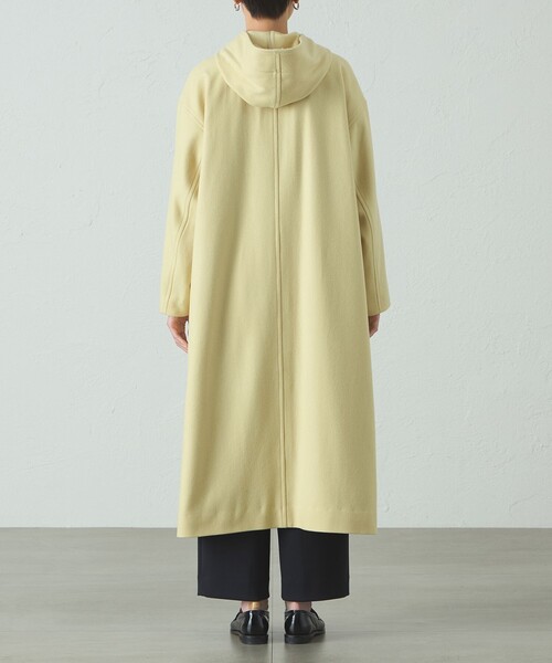CAST:（キャストコロン）の「フードロングウールコート（その他アウター・レディース・ベージュ系その他4/ブラック/ライトイエロー・S/M）」の9枚目の写真