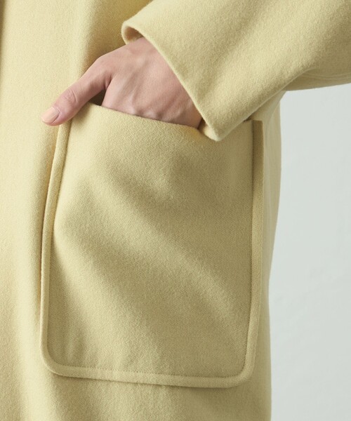 CAST:（キャストコロン）の「フードロングウールコート（その他アウター・レディース・ベージュ系その他4/ブラック/ライトイエロー・S/M）」の10枚目の写真