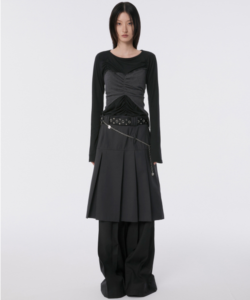 FLAREUP(フレアアップ)の「Pleats Midi Skirt (FL-243_Charcoal)(スカート・レディース・チャコール・1/2)」の22枚目の写真