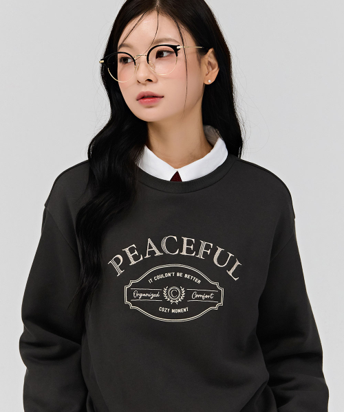 CHASECULT(チェイスカルト)の「女性レタリング刺繍裏起毛スウェットTシャツ-チャコール(スウェット・レディース・チャコールグレー・90/85)」の5枚目の写真