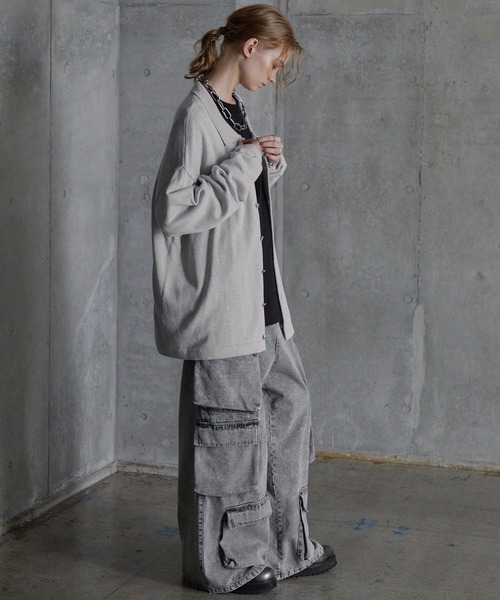 SERACE(セラス)の「【SERACE】Silver button knit shirt cardigan / シルバーボタンニットシャツカーディガン(カーディガン/ボレロ・メンズ・ライトグレー/ブラック/チャコールグレー・L/M/S)」の11枚目の写真
