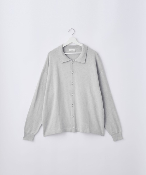 SERACE(セラス)の「【SERACE】Silver button knit shirt cardigan / シルバーボタンニットシャツカーディガン(カーディガン/ボレロ・メンズ・ライトグレー/ブラック/チャコールグレー・L/M/S)」の14枚目の写真