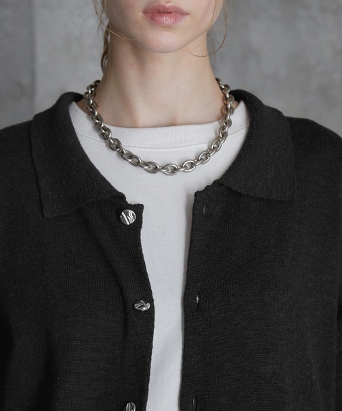 SERACE(セラス)の「【SERACE】Silver button knit shirt cardigan / シルバーボタンニットシャツカーディガン(カーディガン/ボレロ・メンズ・ライトグレー/ブラック/チャコールグレー・L/M/S)」の18枚目の写真