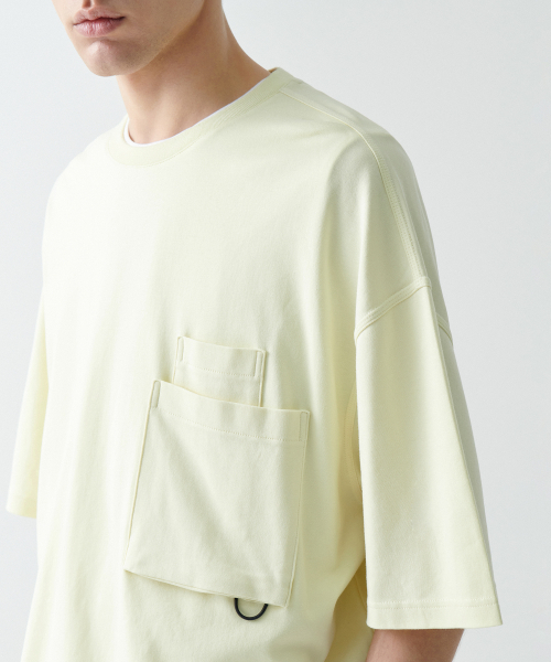 MUSINSA STANDARD（ムシンサスタンダード）の「[シティレジャー] オーバーサイズグラシスパケットTシャツ [レモン]（Tシャツ/カットソー・メンズ・その他・XX-LARGE/LARGE/MEDIUM/X-LARGE）」の3枚目の写真