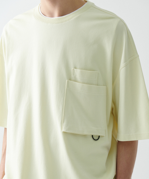 MUSINSA STANDARD（ムシンサスタンダード）の「[シティレジャー] オーバーサイズグラシスパケットTシャツ [レモン]（Tシャツ/カットソー・メンズ・その他・XX-LARGE/LARGE/MEDIUM/X-LARGE）」の4枚目の写真