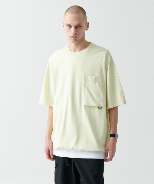 MUSINSA STANDARD（ムシンサスタンダード）の「[シティレジャー] オーバーサイズグラシスパケットTシャツ [レモン]（Tシャツ/カットソー・メンズ・その他・XX-LARGE/LARGE/MEDIUM/X-LARGE）」の7枚目の写真