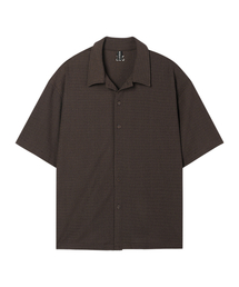WESLEYHYUSTON（ウェズリーユーストン）の「Breeze open collar half knit shirt dark brown（シャツ/ブラウス）」
