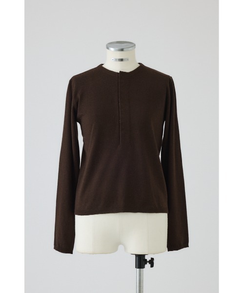 RIM.ARK（リムアーク）の「Hook design silk blend knit ホックデザインシルクブレンドニット（ニット/セーター・レディース・アイボリー/グレー/ブラウン/ブラック・FREE）」の4枚目の写真