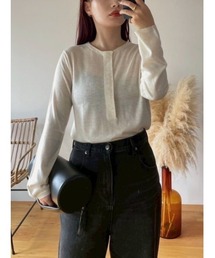 Hook design silk blend knit ホックデザインシルクブレンドニット