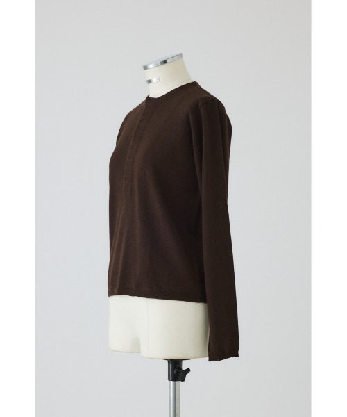 RIM.ARK(リムアーク)の「Hook design silk blend knit ホックデザインシルクブレンドニット(ニット/セーター・レディース・アイボリー/グレー/ブラウン/ブラック・FREE)」の13枚目の写真