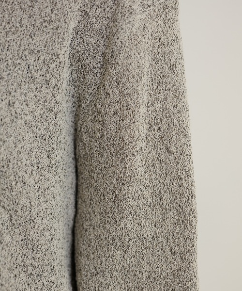 LAULEN(ローレン)の「linen blend asymmetry mix knit /リネンブレントアシンメトリーミックスニット(ニット/セーター・レディース・ホワイト/グレー・FREE)」の3枚目の写真