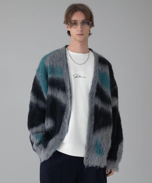 BROWNY（ブラウニー）の「BROWNY/モヘアタッチパターンカーディガン（カーディガン/ボレロ・メンズ・ネイビー/ベージュ/ダークグレー/ブラック/グレー・MEDIUM/LARGE）」の7枚目の写真