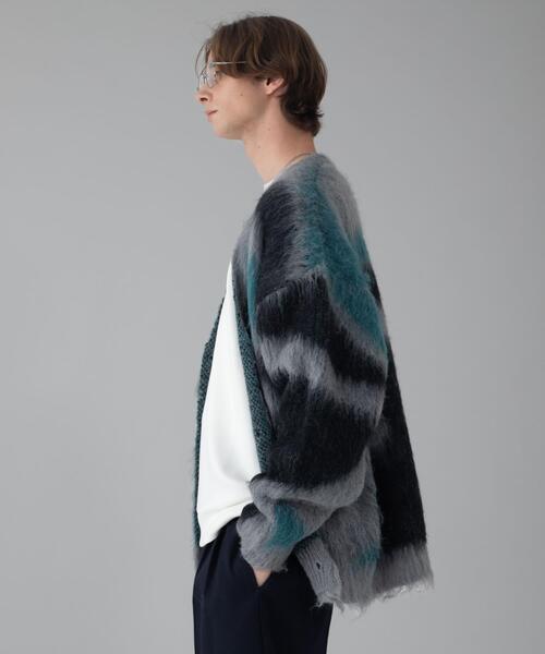 BROWNY（ブラウニー）の「BROWNY/モヘアタッチパターンカーディガン（カーディガン/ボレロ・メンズ・ネイビー/ベージュ/ダークグレー/ブラック/グレー・MEDIUM/LARGE）」の8枚目の写真