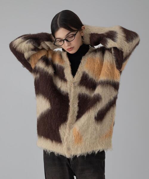 BROWNY（ブラウニー）の「BROWNY/モヘアタッチパターンカーディガン（カーディガン/ボレロ・メンズ・ネイビー/ベージュ/ダークグレー/ブラック/グレー・MEDIUM/LARGE）」の4枚目の写真