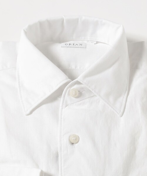 BEAMS F(ビームスエフ)の「【別注】ORIAN / リネンコットン ワンピースカラー シャツ(シャツ/ブラウス・メンズ・ホワイト/ネイビー・S/M/L/XL)」の4枚目の写真