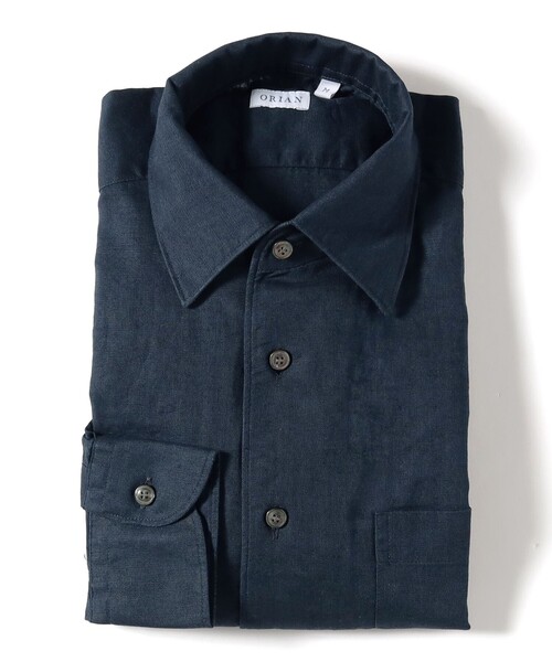 BEAMS F(ビームスエフ)の「【別注】ORIAN / リネンコットン ワンピースカラー シャツ(シャツ/ブラウス・メンズ・ホワイト/ネイビー・S/M/L/XL)」の9枚目の写真