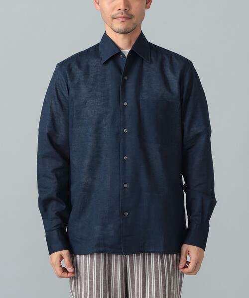 BEAMS F(ビームスエフ)の「【別注】ORIAN / リネンコットン ワンピースカラー シャツ(シャツ/ブラウス・メンズ・ホワイト/ネイビー・S/M/L/XL)」の15枚目の写真