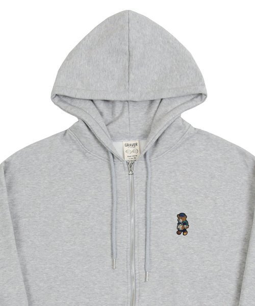 GRAVER（グレーバー）の「[UNISEX]デイジーブーケベア刺繍フード集業_グレー（パーカー・レディース・グレー・LARGE/MEDIUM）」の5枚目の写真