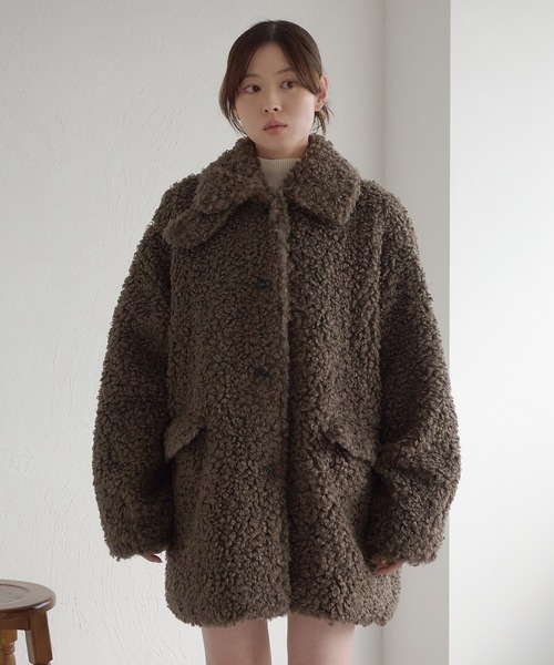 raffime（ラフィミー）の「スタンドネックコクーン袖プードルコート