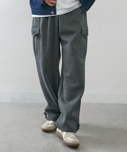 KNOCKER(ノッカー)の「【KNOCKER】Fleece Cargo Pants フリースカーゴパンツ スウェットカーゴパンツ ワイド 裏起毛 FCP1000 UNTR(カーゴパンツ・メンズ・チャコールグレー/グレー/ブラック・M/L/XL)」の3枚目の写真