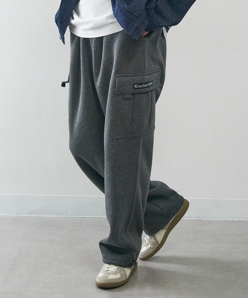 KNOCKER(ノッカー)の「【KNOCKER】Fleece Cargo Pants フリースカーゴパンツ スウェットカーゴパンツ ワイド 裏起毛 FCP1000 UNTR(カーゴパンツ・メンズ・チャコールグレー/グレー/ブラック・M/L/XL)」の9枚目の写真