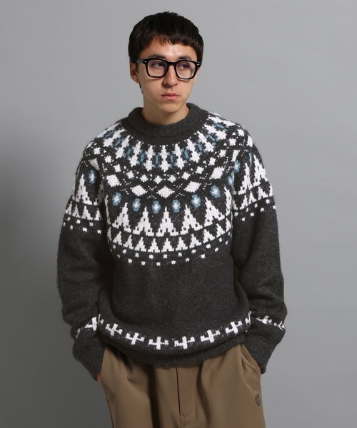 GEORGE'S（ジョージズ）の「ノルディックガラプルオーバー（ニット/セーター・メンズ・チャコールグレー/杢グレー・MEDIUM/LARGE）」の20枚目の写真