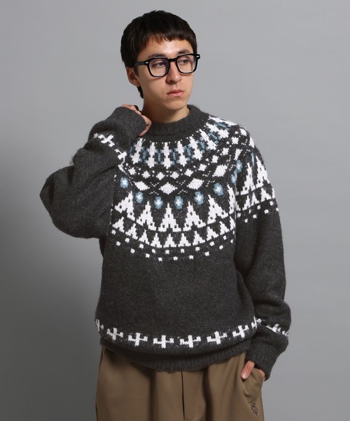 GEORGE'S（ジョージズ）の「ノルディックガラプルオーバー（ニット/セーター・メンズ・チャコールグレー/杢グレー・MEDIUM/LARGE）」の21枚目の写真