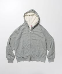 【BEN DAVIS（ベンデイビス）】THERMAL LINED ZIP HOODIE / ダブルジップ ヘビーウェイト 短丈 裏毛 ワッフル フーディ
