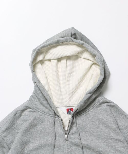 BEN DAVIS/WHITE LABEL（ベンデイビス ホワイトラベル）の「【BEN DAVIS（ベンデイビス）】THERMAL LINED ZIP HOODIE / ダブルジップ ヘビーウェイト 短丈 裏毛 ワッフル フーディ（パーカー・メンズ・グレー/ネイビー/ワイン/ブラック・X-LARGE/LARGE/MEDIUM）」の11枚目の写真