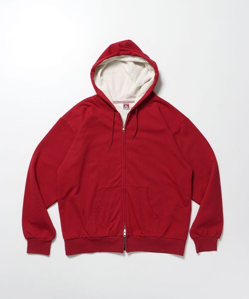 BEN DAVIS/WHITE LABEL（ベンデイビス ホワイトラベル）の「【BEN DAVIS（ベンデイビス）】THERMAL LINED ZIP HOODIE / ダブルジップ ヘビーウェイト 短丈 裏毛 ワッフル フーディ（パーカー・メンズ・グレー/ネイビー/ワイン/ブラック・X-LARGE/LARGE/MEDIUM）」の13枚目の写真