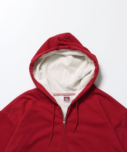 BEN DAVIS/WHITE LABEL（ベンデイビス ホワイトラベル）の「【BEN DAVIS（ベンデイビス）】THERMAL LINED ZIP HOODIE / ダブルジップ ヘビーウェイト 短丈 裏毛 ワッフル フーディ（パーカー・メンズ・グレー/ネイビー/ワイン/ブラック・X-LARGE/LARGE/MEDIUM）」の15枚目の写真