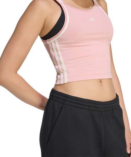 adidas(アディダス)の「adidas SUMMER GLOW VINTAGE INSPIRED SLIM TANK TOP / アディダス サマーグロー ビンテージ インスパイアード スリム タンク(タンクトップ・レディース・ライトピンク・M/S/L)」の3枚目の写真