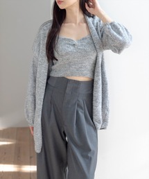 STAY MOTION | 【WEB限定】ロングニットカーディガン+ニットキャミセット［韓国ファッション カジュアル］≪AW新作≫(カーディガン/ボレロ)